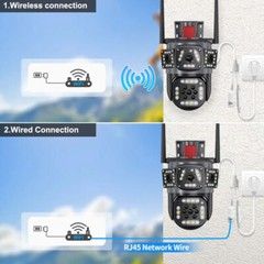 2PCS Camara De Seguridad 4K Wifi Inalambricas Para Exterior Con Vision Nocturna