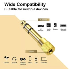 3.5 mm Female to 6.35 mm Male TRS Audio Headphone Plug Connector Adapter