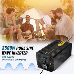 VEVOR Pure Sine Inverter 3500W 12V to 120V DC/AC Overheating Protection