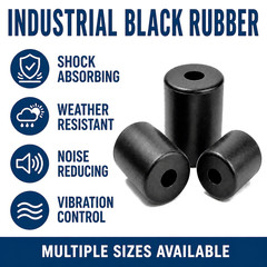 1-1/2″ x 3/4″ Natural Rubber Audio Isolation Mount Feet w #8 Hardware 4 Pack