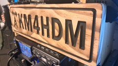 Carved Painted Burned Wood Callsign Plaque Wall Hanging Sign Ham/Amateur Radio