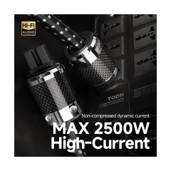TODN HiFi Audio Power Cable for Audiophile with Silver-Plated OFC, Platinum-P…