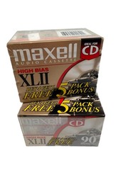 NEW 2 packs of 5 Vintage Maxell XLII 90 High Bias Audio Cassette Tape Sealed