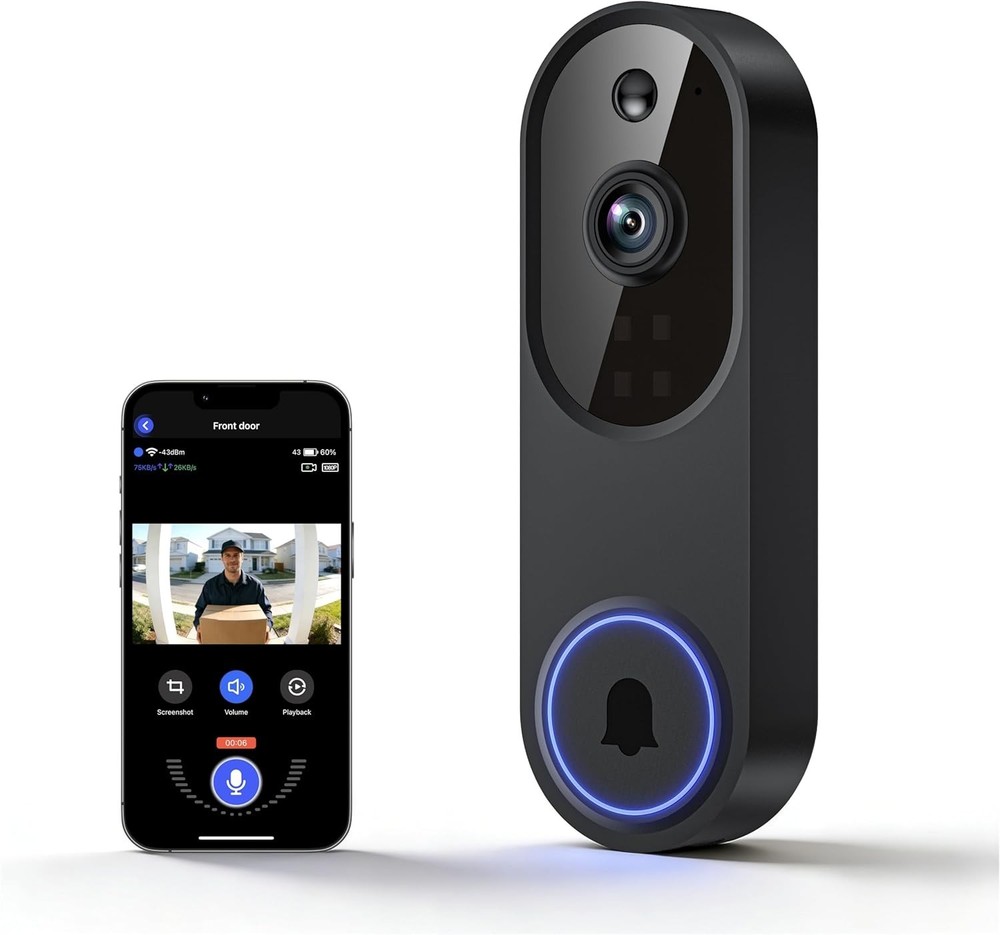 WiFi Ring Doorbell 1080P HD Security Camera Wireless Door Bell Camera With Chime