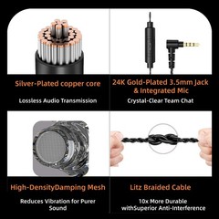 HJX QKZ AK6 SRS Wired IEM for Gaming Earbuds with MIC, in Ear Monitor Black