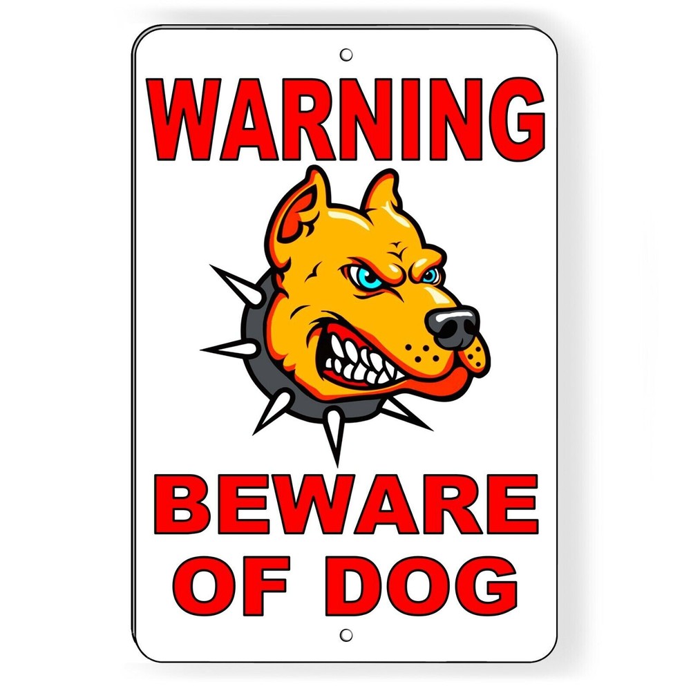 Warning Beware Of Dog 8″ x 12″ Sign doberman security attack guard bite BD015