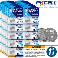 50Pcs PKCELL CR2032 Batteries 3V BR2032 DL2032 Button Cell Lithium Remote Watch