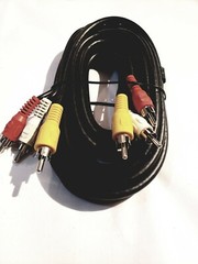 6FT COMPOSITE RCA AUDIO VIDEO CABLE YELLOW WHITE RED 6′ CORD for DVD VCR TV CAM