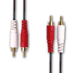 SatelliteSale 2 Male to 2 Male RCA Audio Stereo Composite Cable Black