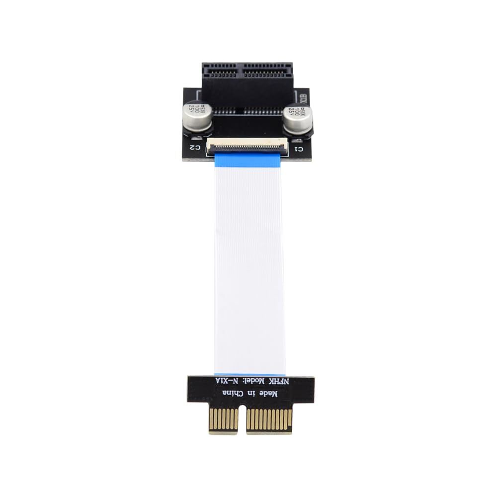 10cm 90° Low Profile PCI-E Express 1X Slot Riser Card Extender Flex Ribbon Cable