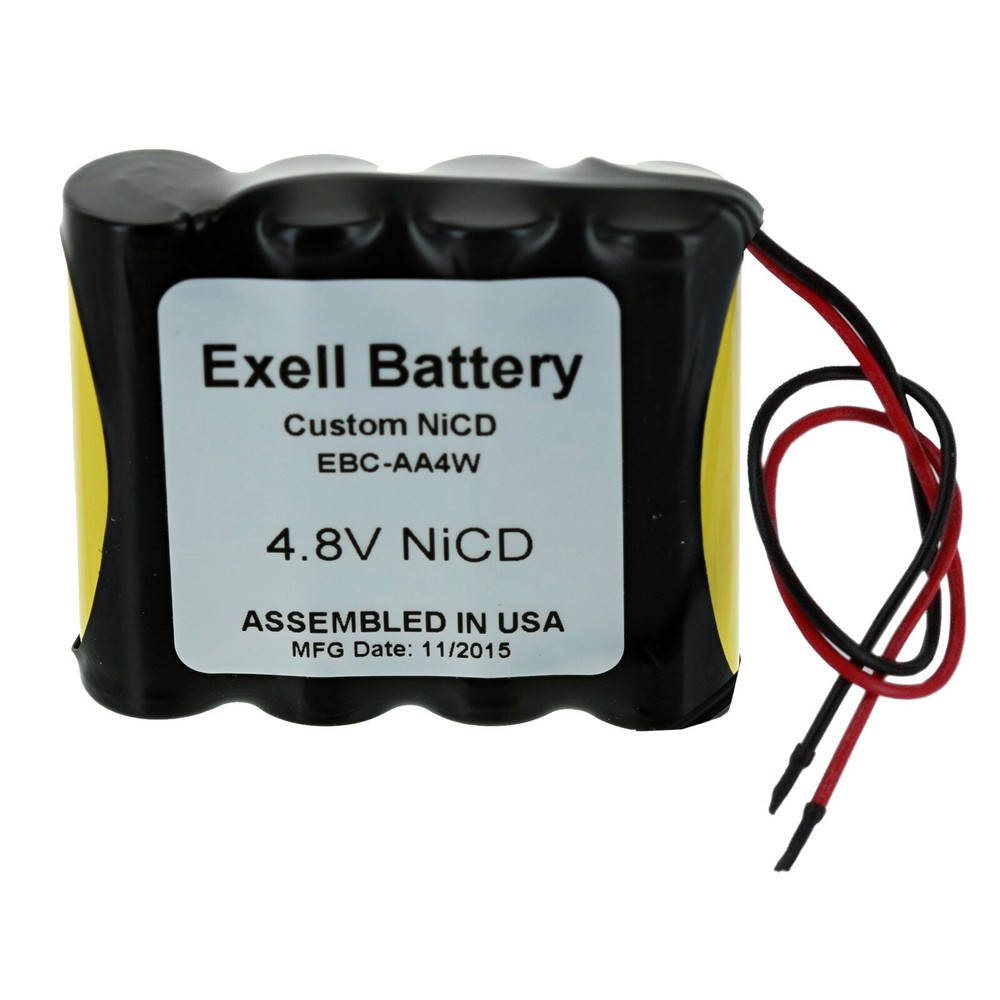 Exell 4.8V Custom NiCd 1000mAh Battery Pack w/ 5″ AWG Bare Wire Leads