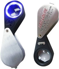 10x21mm UV/LED Triplet Illuminated Loupe-Dual Light (white & UV) Magnifier USA