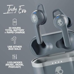 Skullcandy Indy Evo In-Ear Wireless Earbuds, 30 Hr Battery, Microphone, Works