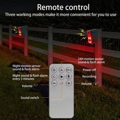 Solar Motion Sensor Alarm Outdoor – Dog Barking & Gunshot Sound, Support Record