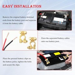 2PCS Positive & Negative Battery Terminal Connectors,Brass Battery Cable Ends…