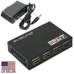 1 in 4 out 4 Port 4k Full HD HDMI Splitter Hub Repeater Amplifier 3d USA