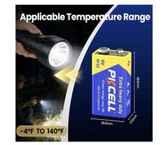 PKCELL 9V Battery 10 Pack Carbon Zinc 6F22 Household Use