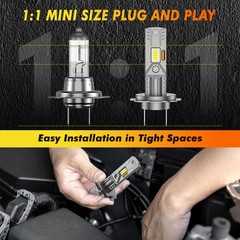 FAHREN Upgraded H7 LED Headlight Bulbs Kit 90000LM Low/Fog Beam 10Years Lifespan