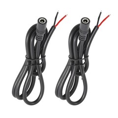 2Pcs 3FT 14AWG 15A 12V DC Power Pigtails Cable, 5.5mm x 2.1mm Female Ba…