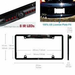 NEW License Plate Metal Frame Rear View Backup Camera CMOS HD LED Night Vision