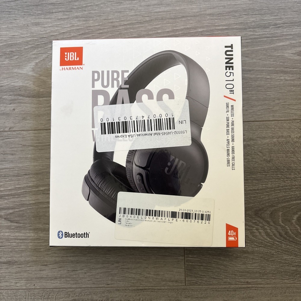 *NEW* JBL Tune 510BT Bluetooth Cordless Headphones Black JBLT510BT