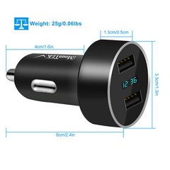 Fast Charge Alloy Dual USB Car Charger Adapter for iPhone XR XS Tablets and PCs