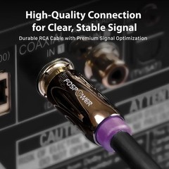 FosPower RCA Male Dual Layer Gold Plated Subwoofer Audio Cable Cord Adapter Plug