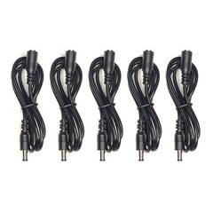 (5) Pack 6ft. DC Barrel Power 5.5mm x 2.1mm Extension Cable Male to Female