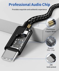 USB C to 3.5mm Aux Audio Cable with Charging, 2 in 1 USB C to 3.5mm Car Stere…