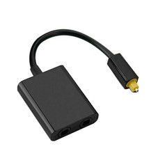 Dual Port Toslink Digital Fiber Optical Adapter Splitter Audio Cable 1 In 2 Out;