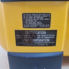 Sony ESP Sports Water Resistant CD Radio Cassette-Corder CFD-980 Yellow Boombox