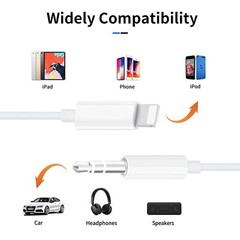 iPhone 7 8 X XR 11 12 13 Pro Max 8 Pin to 3.5mm AUX Audio Car Adapter Cord LOT