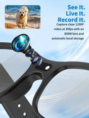 AI Bluetooth Smart Glasses with Interchangeable Lenses HD Camera for iOS Android