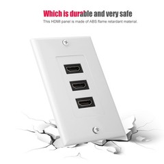 3-port HD Video Panel Socket USB Hub Adapter Wall Socket
