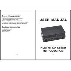 HDMI Splitter 1in4 Out 4K 1080P 4Port Amplifier Repeater For Multiple Displays