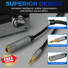 Togconn 2 Feet 3.5mm Male to 6.35mm Female Cable Adapter