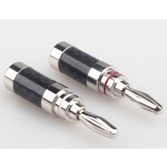 4x Banana Plug For Hifi Speaker Carbon Fiber Rhodium Plated Banana Connector NEW