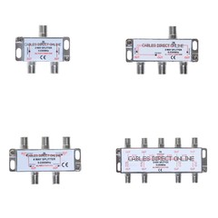 2 3 4 8 Way 5-2300 Power Pass Coaxial Splitter for RG6 RG59 Coax Cable Satellite