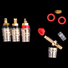 2 Pairs Audio Speaker Binding Post Short Thread Terminal Banana Plug Gold Plated