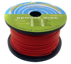 18 GAUGE WIRE 10 COLORS 25 FT EA PRIMARY AWG STRANDED COPPER REMOTE POWER CABLE