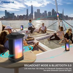Outdoor Bluetooth Speakers, 50W Loud Wireless Waterproof Lantern Speaker