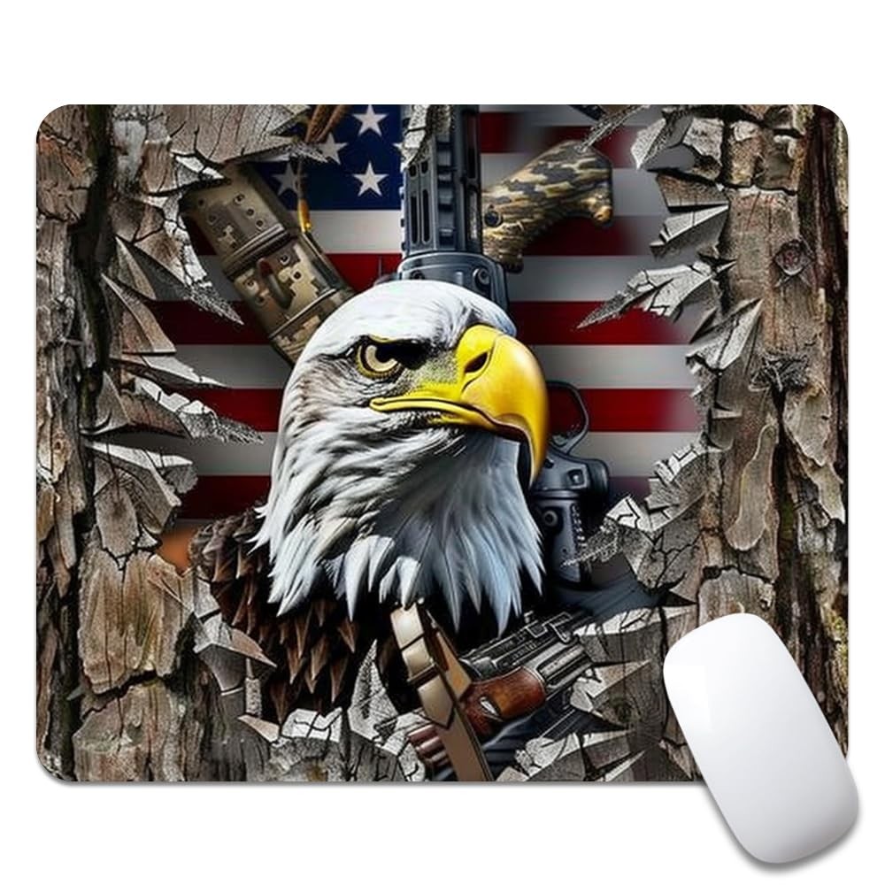 American Flag Eagle rip 9.5 x 7.9 inches, Oak camo