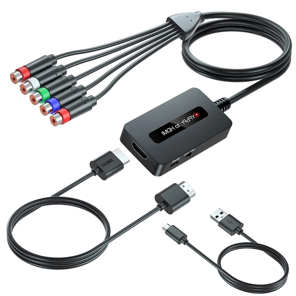 1080P Component to HDMI Adapter for PS2, Wii, Xbox – YPbPr Converter Cable