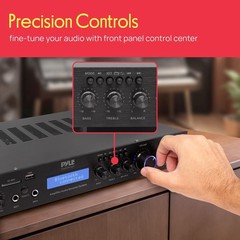 Pyle Home Theater Amplifier Audio Receiver 200W Digital AUX FM Antenna PDA7BU