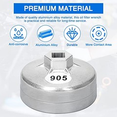 73mm Oil Filter Wrench: 15 Flutes Oil Filter Removal Tool Compatible with AC
