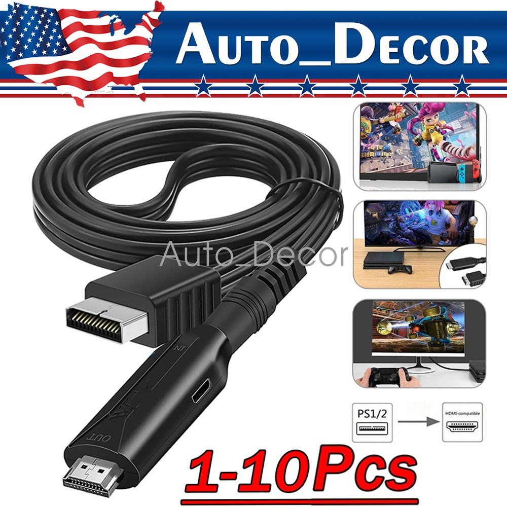 For Sony PS1 PS2 to HDMI Adapter Cable Game Console Audio Video Converter Lot