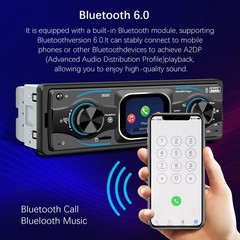 Car MP3 Stereo Radio Single Din Smart Touch FM/USB Head Unit 7-Color Bluetooth