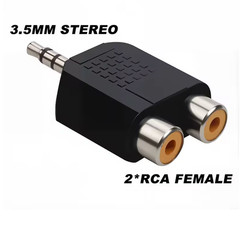 Computer Audio to L & R Speaker Adapter 3.5mm Stereo/Mono to 2 Female/Male Audio