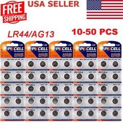 10-50x LR44 Button Cell 1.5V 145mAh Alkaline Batteries AG13 A76 Watch Calculator