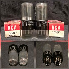 RCA 6SN7 GT US ARMY TUBE 1940s GRAY SMOKE MILITARY SPEC MATCHED SET